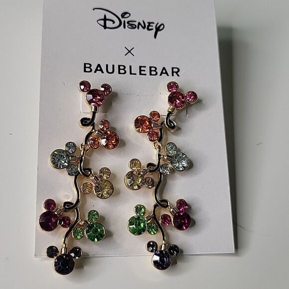 DISNEY x BAUBLEBAR GOLD JEWEL MICKEY MINNIE MOUSE PARKS EARRINGS NEW NWT